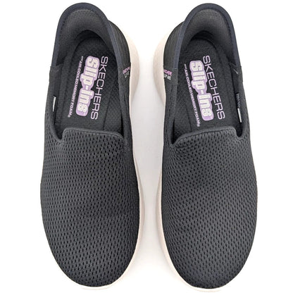 Skechers Women Size 6.5W Go Walk Flex Slip In Black Comfort Shoes 124963W SoleComfort.shoes