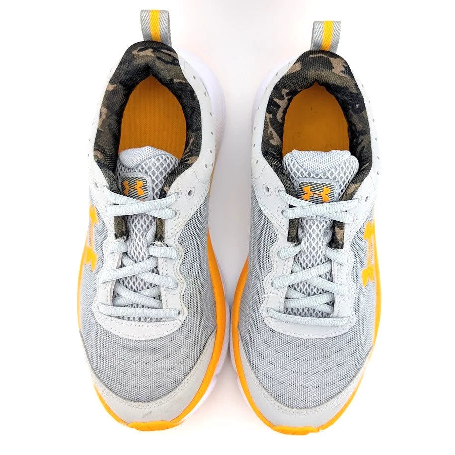 Under Armour Unisex's Grade School Assert 10 Running Shoe Size 5Y Grey/Orange SoleComfort.shoes
