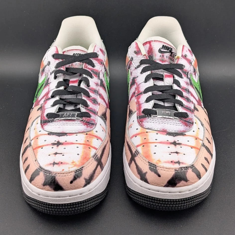 Nike Air Force 1 Low Black Tie Dye Sneakers Women's Size 7.5 A Beaut! CW1267-101 SoleComfort.shoes