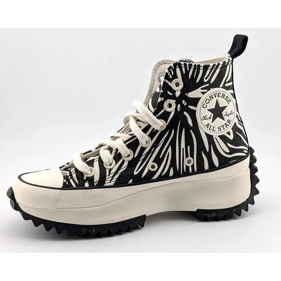 Converse Size W6 Run Star Hike Platform Animalier High Zebra Black White A03729C SoleComfort.shoes