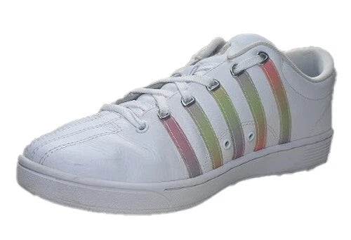 Pre-Owned K-Swiss Women's Court Pro II CMF White Rainbow Athletic Sneakers Womens Size 9.5