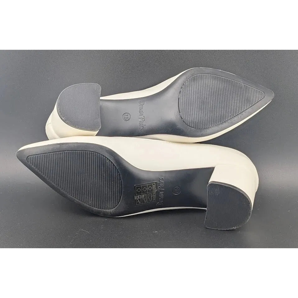 DREAM PAIRS Sz 7.5 Women Low Chunky Block Heel Pointed Toe Comfort Slip On Pumps SoleComfort.shoes