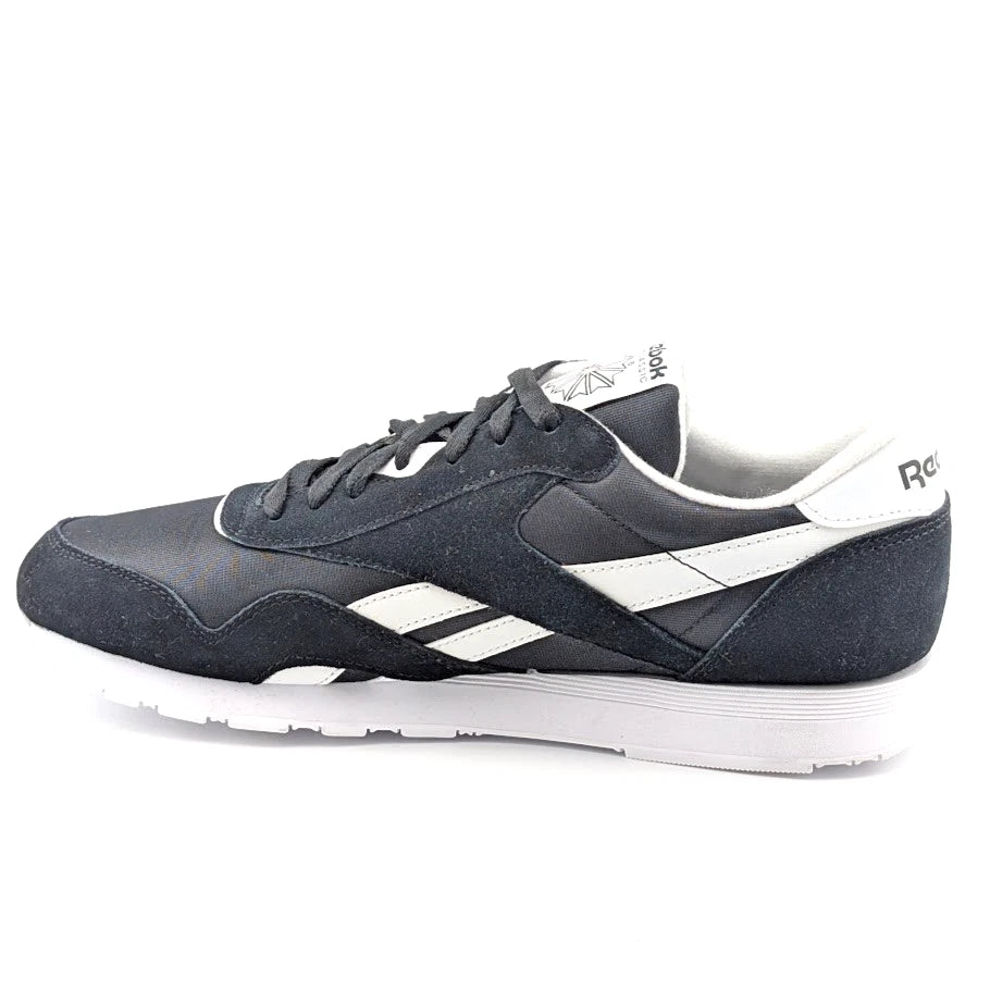 Reebok Mens Size 12 Classic Nylon Black/White Running Shoe FV1592 Reebok