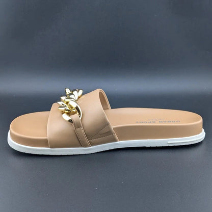 UrbanSport By J/Slides Women's Fruit Chain Comfort Sandal in Camel or Black Luxe SoleComfort.shoes