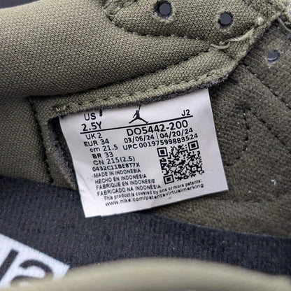 🔥Nike Air Jordan 1 Low OG SP Travis Scott Med Olive PS Size 2.5Y DO5442-200🔥 SoleComfort.shoes