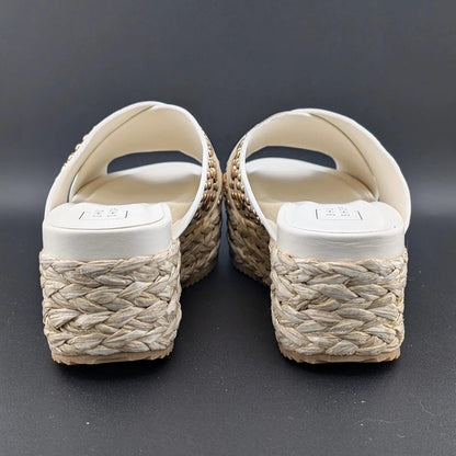 SHUSHOP Kaia | Womens 8M| Platform Sandals Bone w/ Gold Studs | New in Box SoleComfort.shoes