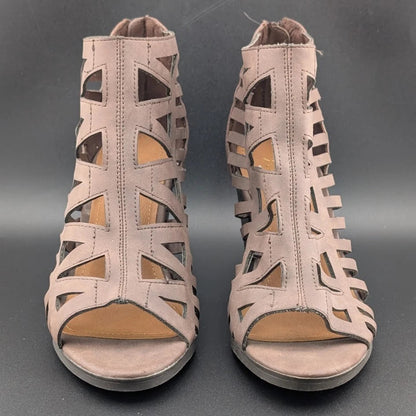 Sugar Size 8 Women's Western Bootie Sandal w/ 3.25" Chunky Heel Open Toe Strappy SoleComfort.shoes
