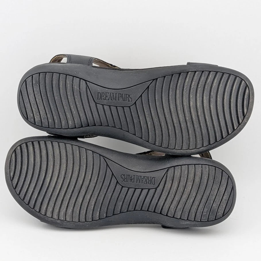 Women Size 7 Sandals Arch Support T-Strap Orthopedic Flat Comfortable Shoes Dream Pairs
