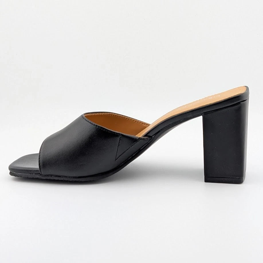 Womens Size 7.5M Nappa Leather Vital-V High Heel Open Toe Mule Slide Sandals SoleComfort.shoes