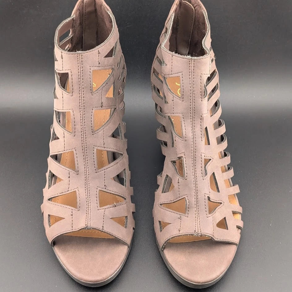 Sugar Size 8 Women's Western Bootie Sandal w/ 3.25" Chunky Heel Open Toe Strappy SoleComfort.shoes