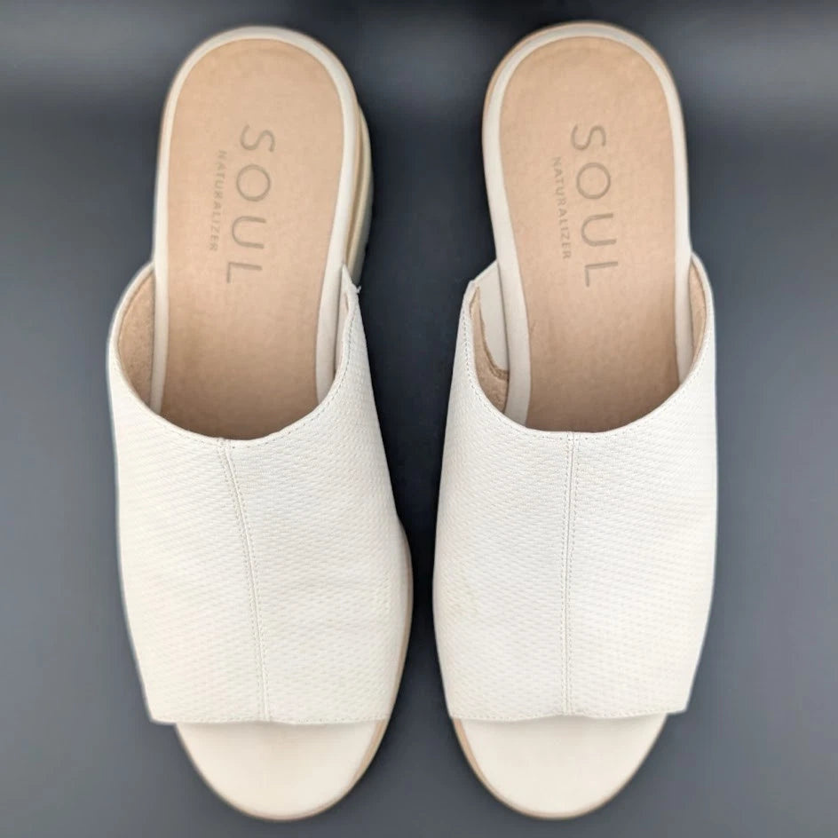 Naturalizer Size 9M Women's SOUL Goodtimes Wedge Slide Color: Porcelain SoleComfort.shoes