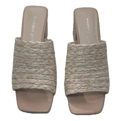 Madden Girl Women's TAZ | Natural Raffia 2.75” Block Heel Sandal | Sizes 6 / 6.5 Madden Girl