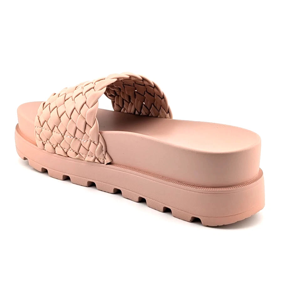 Women's Lucky Step Size 9 Open Toe Braided Slide Wedge Platform Sandals Slipper SoleComfort.shoes