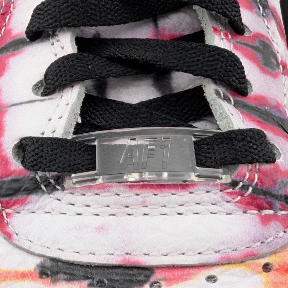 Nike Air Force 1 Low Black Tie Dye Sneakers Women's Size 7.5 A Beaut! CW1267-101 SoleComfort.shoes