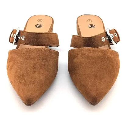 Pre-owned Rekayla Women’s Size 8 Mules, Closed Pointed Toe, Backless Loafer Shoe, Brown SoleComfort.shoes
