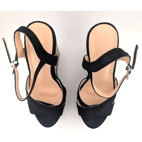 Women's Size 8 Platform Wedge 5.9" Heel Sandals Pumps Open Toe High Heels Shoes Merumonte