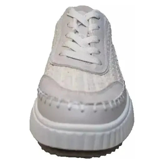 Pre-Owned DREAMPAIRS Size 8.5W Platform Sneakers Woman's Lace Up Creme Cushioned Shoes Dream Pairs