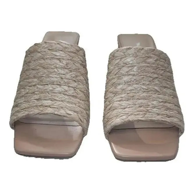 Madden Girl Women's TAZ | Natural Raffia 2.75” Block Heel Sandal | Sizes 6 / 6.5 Madden Girl