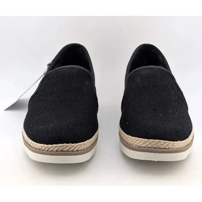 SKECHERS WOMEN'S Size 7 FLEXPADRILLE LO BALLET FLAT BLACK Espadrille 114020 Skechers