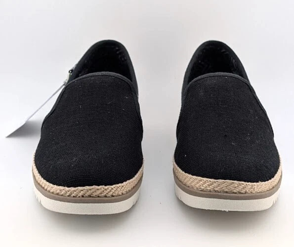 SKECHERS WOMEN'S Size 7 FLEXPADRILLE LO BALLET FLAT BLACK Espadrille 114020