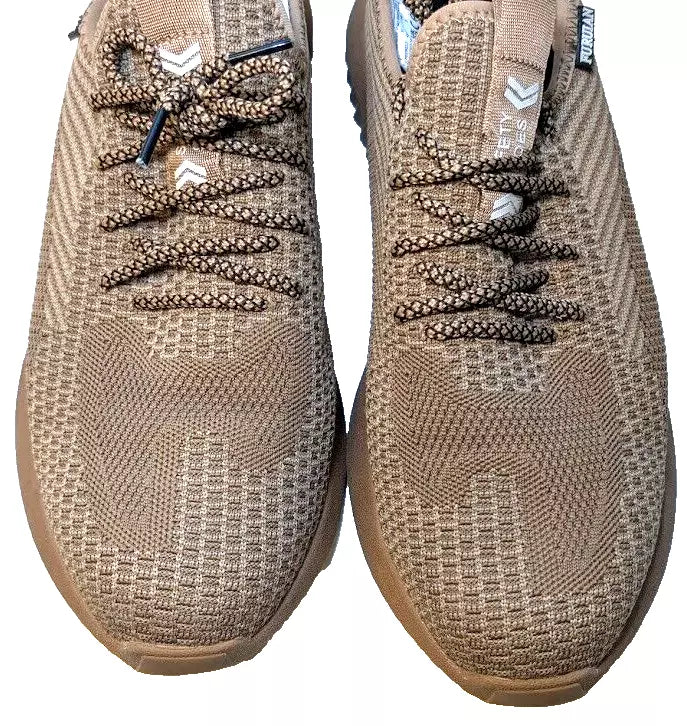 Steel Toe Work Shoes Mens Size 10 Tan Beige Lightweight Breathable Industrial ox