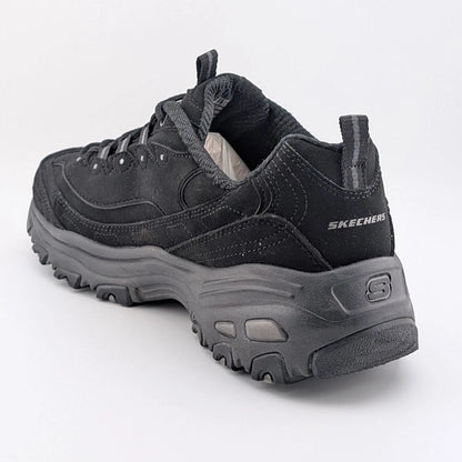 Skechers Womens Size 9.5W D'Lites Play On Black Lace-Up Oxford Sneaker 11949BBK SoleComfort.shoes