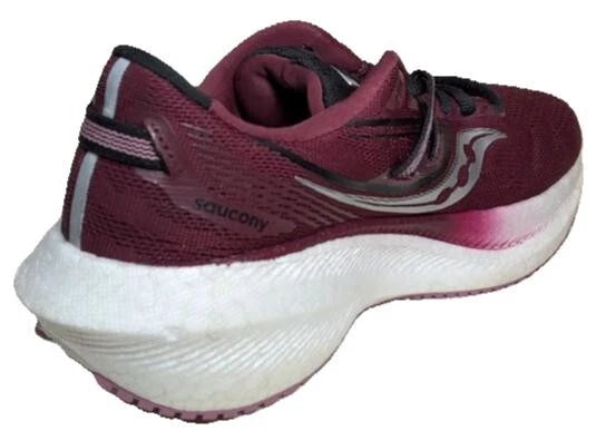 Pre-Owned Women's Saucony Triumph 20 Road Running Trainer Shoes Size 7.5 in Sundown Rose (Burg)