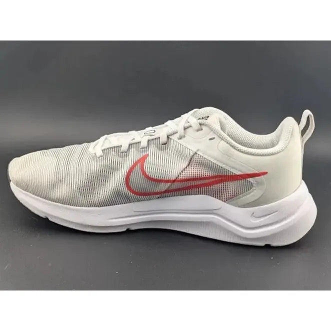 NIKE Mens Size 8 Downshifter 12 | White/Red Athletic Running Shoes - SoleComfort.shoes