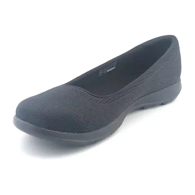 Women's Skechers Size 10 Go Walk Lite-Gem Black Woven Knit Ballet Flats Shoes - SoleComfort.shoes