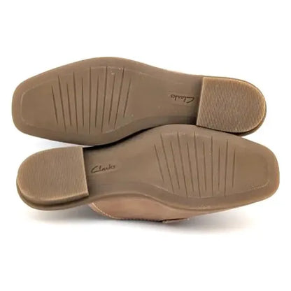 Clarks Collection Size 6 Wide Perforated Leather Mules Lyrical Rose Warm Beige Clarks