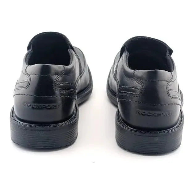 Rockport Men's Leader 2 Bike Slip-on Men's Size 10W Black Leather Dress Shoe - SoleComfort.shoes
