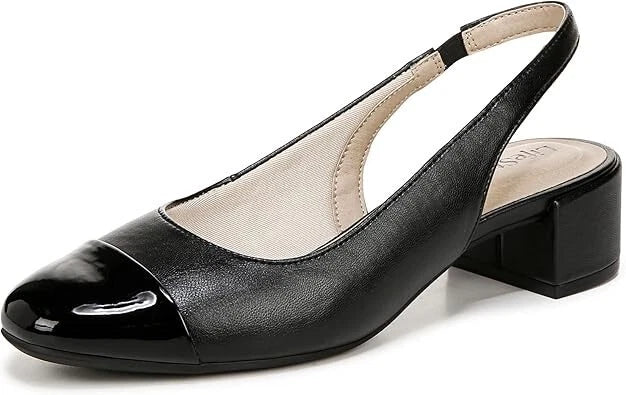 LifeStride Womens Becoming Toe Cap Slingback Heels Shoes Sizes 7, 8, 8.5