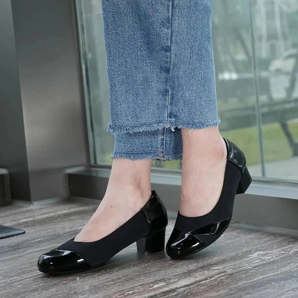 Pre-owned Ortho+rest Women Bunion Dress Shoes Low Heel Orthopedic Slip on Size 10, Black Ortho+rest