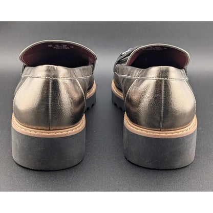 Franco Sarto Colette Loafers Women's 10M Pewter Metallic A22 SoleComfort.shoes