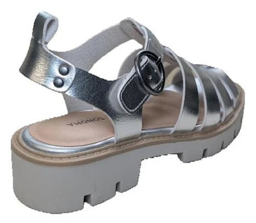 Sonoma Women's Naava Fisherman Sandals Silver w/ Buckle Boho New Shoe Sizes 5-9