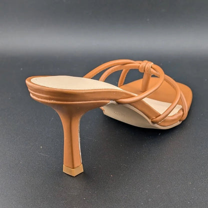 Women's Open Toe Stiletto Mules, Strappy Slingback Flip Flops Sandals SoleComfort.shoes
