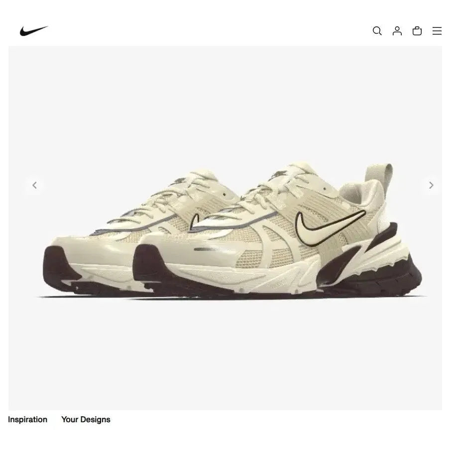 Nike Womens Size 9.5 V2K Run Sneaker Custom Color Ivory /Tan Casual Shoes IB1980 Nike