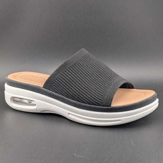 mysoft Women's Size 8 Walking Sandals Air Cushion Elastic Band Platform Shoes SoleComfort.shoes