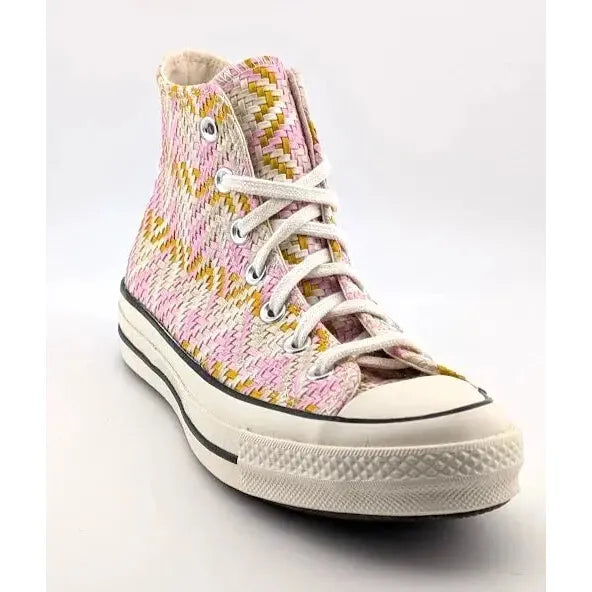Converse Chuck Taylor All-Star Lift Platform | Women's Size 8, Men's 6 | Pink White Yellow Weave Converse