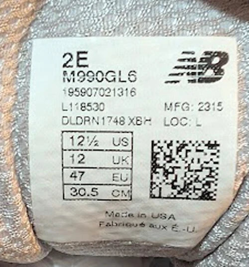 New Balance Men's 990v6 Made in USA Athletic Shoes Sneakers M990GL6 - Grey/White