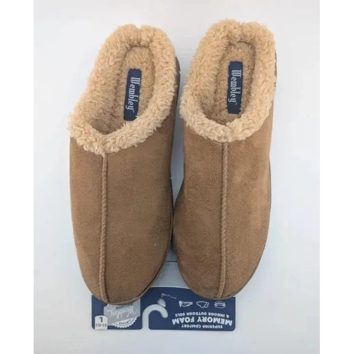 Father's Day***Wembley Mens Indoor/Outdoor Microsuede Slipper with Plush Fleece Lining - L & XL Wembley