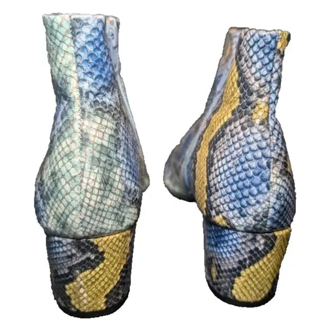 NEW Katy Perry The Rich Ankle Boots - Blue Snake Multi, Size 9M Katy Perry