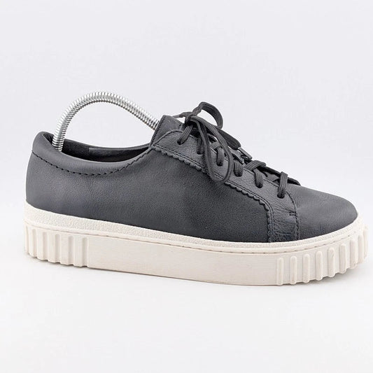 Clarks Women's Size 10W Mayhill Platform Walking Shoe in Black Leather SoleComfort.shoes