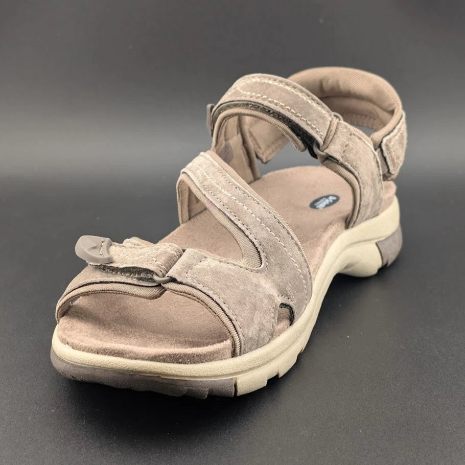 Dr Scholls Women's 7M Adelle Strap Sporty Slingback Sandal in Malt Taupe NIB SoleComfort.shoes