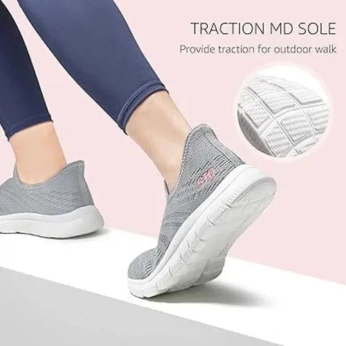 Womens Size 7. 5 Slip-On Walking Sneaker|Tennis Shoe With Arch Support for Orthopaedic Relief STQ