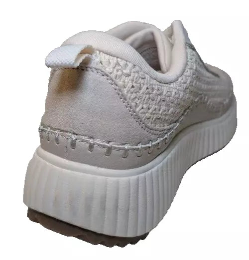 DREAMPAIRS Platform Sneakers Woman's Size 7M Lace Up Creme Cushioned Shoes
