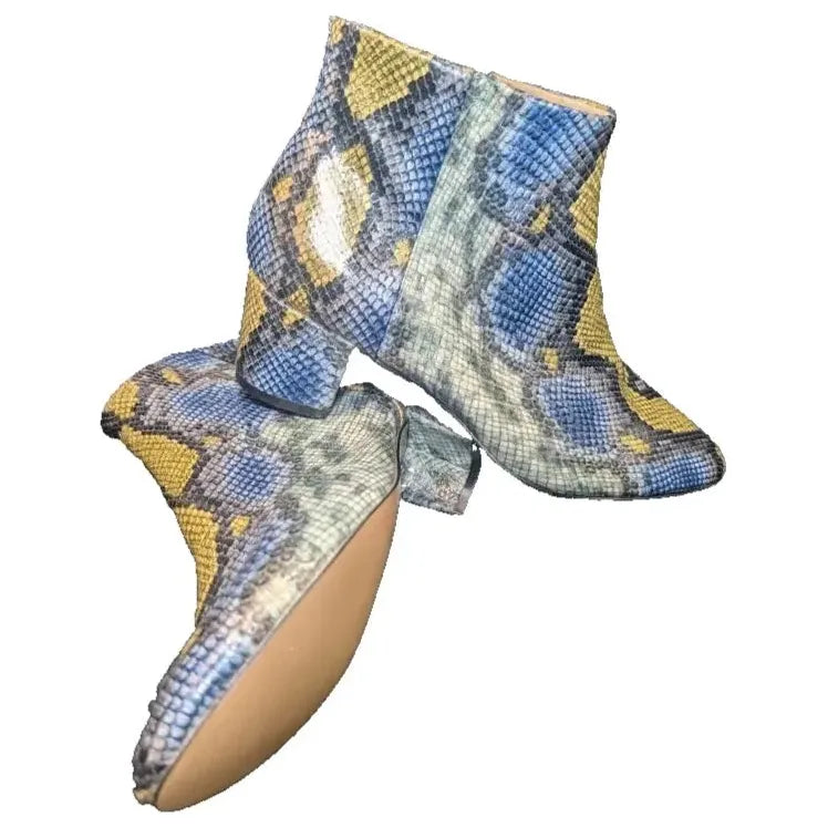 NEW Katy Perry The Rich Ankle Boots - Blue Snake Multi, Size 9M Katy Perry