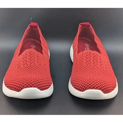 Womens Size 11 Scalloped Slip-on Knit Casual Ballet Flat Walking Sneaker EU 42.5 - SoleComfort.shoes