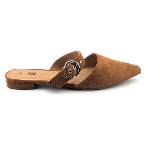 Pre-owned Rekayla Women’s Size 8 Mules, Closed Pointed Toe, Backless Loafer Shoe, Brown SoleComfort.shoes