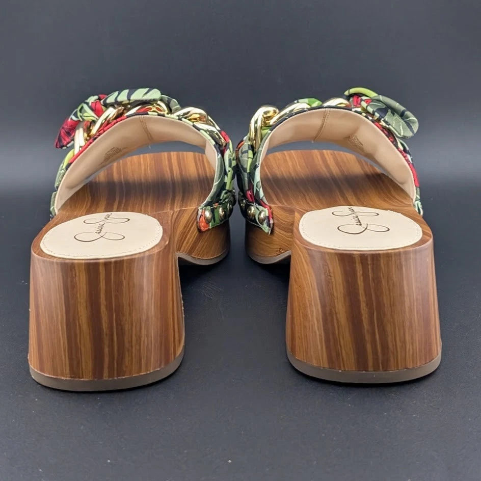 JESSICA SIMPSON Size 7 Resima Multicolor Lily of Jungle Slip On Platform Sandals SoleComfort.shoes